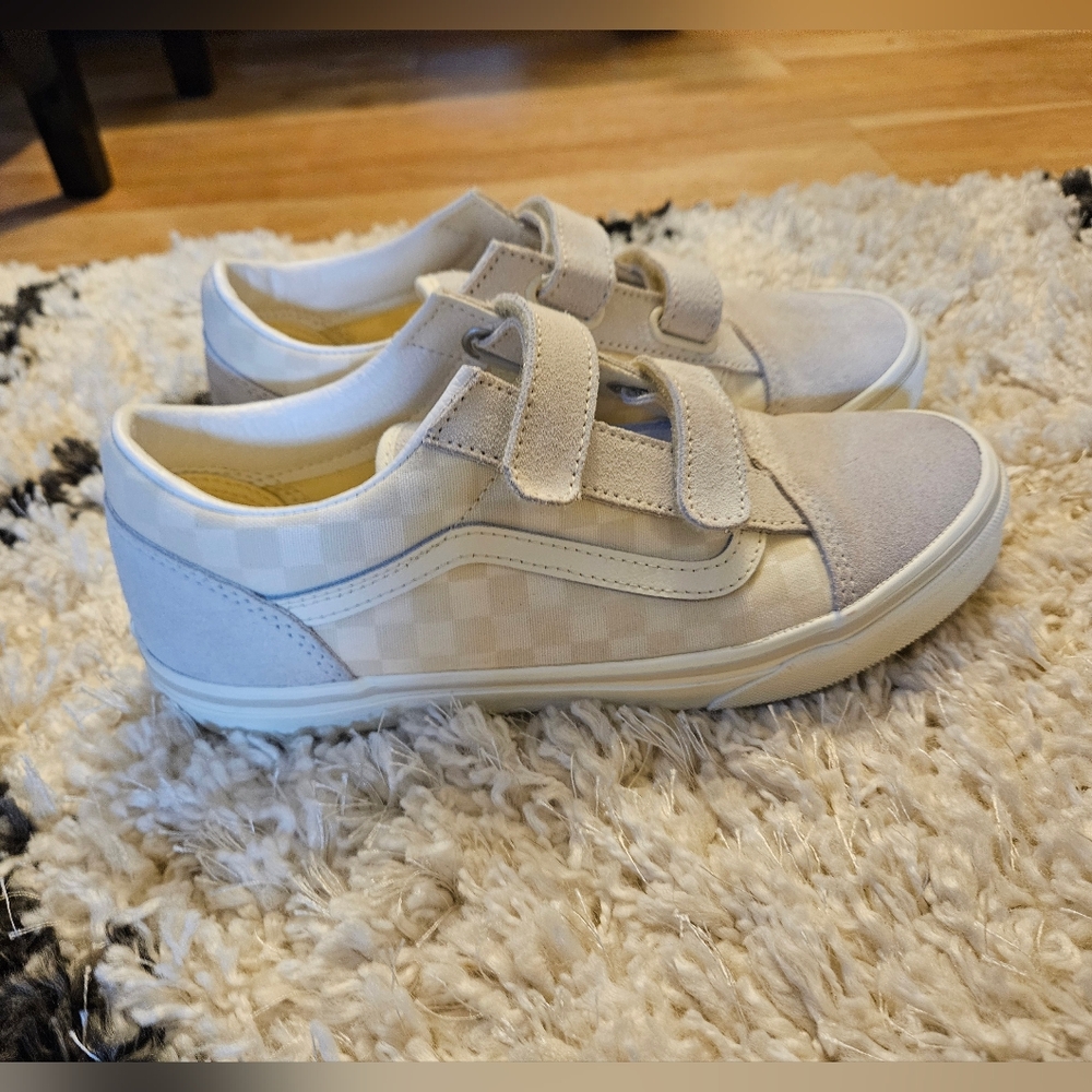 Vans, Light Grey Velcro Sneakers, Like NEW, Y6 or W8